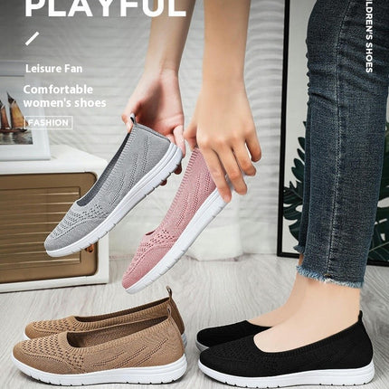 Leisure Women Slip On Travel Soft Sole Comfortable Shoes Outdoor Mesh Shoes