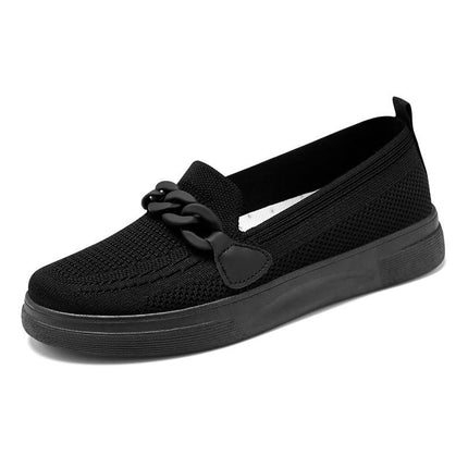 Women's Mesh Breathable Slip on Flat Shoes Ladies Knitted Lightweight Shoes for Women