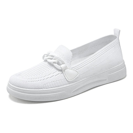 Women's Mesh Breathable Slip on Flat Shoes Ladies Knitted Lightweight Shoes for Women