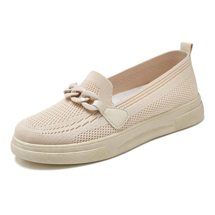 Women's Mesh Breathable Slip on Flat Shoes Ladies Knitted Lightweight Shoes for Women