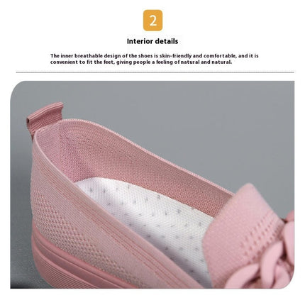 Women's Mesh Breathable Slip on Flat Shoes Ladies Knitted Lightweight Shoes for Women