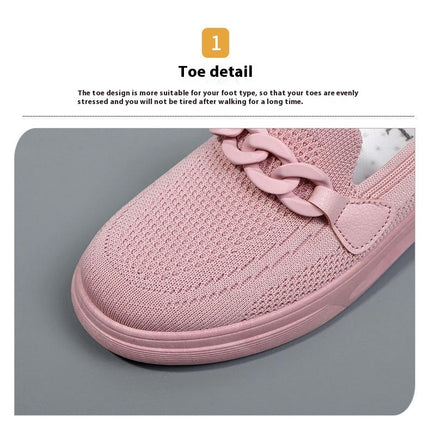 Women's Mesh Breathable Slip on Flat Shoes Ladies Knitted Lightweight Shoes for Women