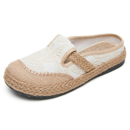 Ladies Simple Breathable Flat Bottom Comfortable Slip-On Shoes Casual Wide