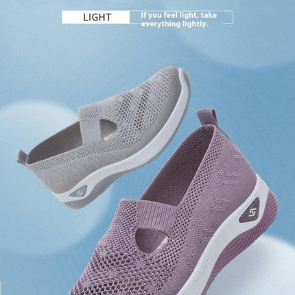 Women's Slip On Shoes Woven Orthopedic Breathable Soft Shoes Walking Shoes Sneakers