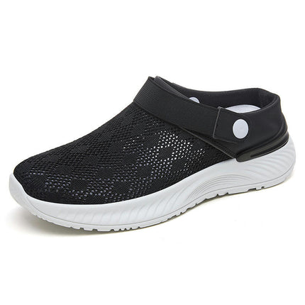 Womens Breathable Mesh Walking Sneakers Open Back Slip On Shoes