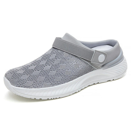 Womens Breathable Mesh Walking Sneakers Open Back Slip On Shoes