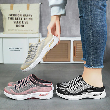 Women Sneakers - Fashion Pattern Mesh Breathable Bottom Comfortable Non Slip Casual