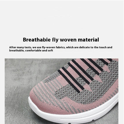 Women Sneakers - Fashion Pattern Mesh Breathable Bottom Comfortable Non Slip Casual