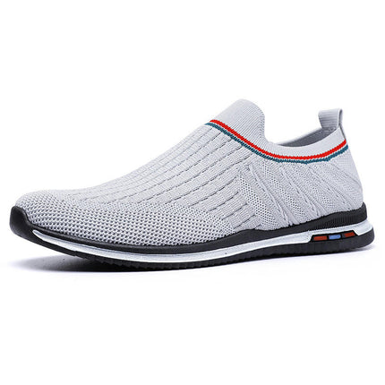 Men's Hands Free Slip-On Walking Shoes Casual Breathable Comfortable Knit Sneaker