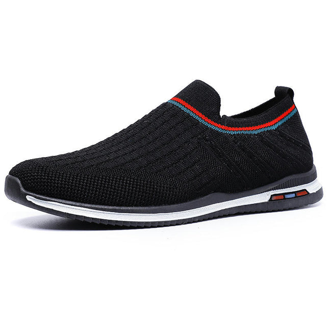 Men's Hands Free Slip-On Walking Shoes Casual Breathable Comfortable Knit Sneaker