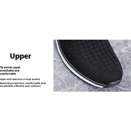 Men's Hands Free Slip-On Walking Shoes Casual Breathable Comfortable Knit Sneaker