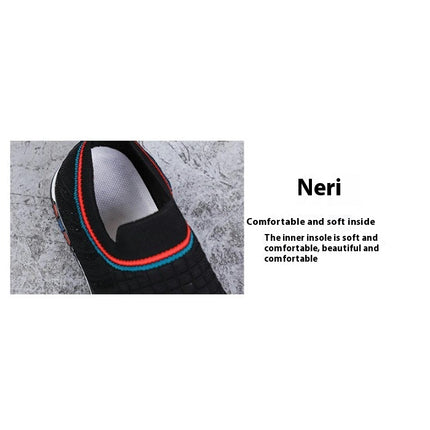 Men's Hands Free Slip-On Walking Shoes Casual Breathable Comfortable Knit Sneaker