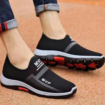 Mens Walking Sneakers Non Slip Lightweight Breathable Athletic Gym Slip On Shoes