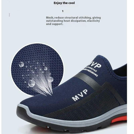 Mens Walking Sneakers Non Slip Lightweight Breathable Athletic Gym Slip On Shoes