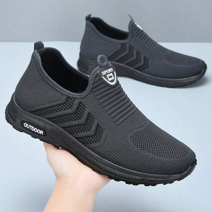 Mens Canvas Shoes Slip On Fashion Non Slip Casual Flat Outdoor Shoes