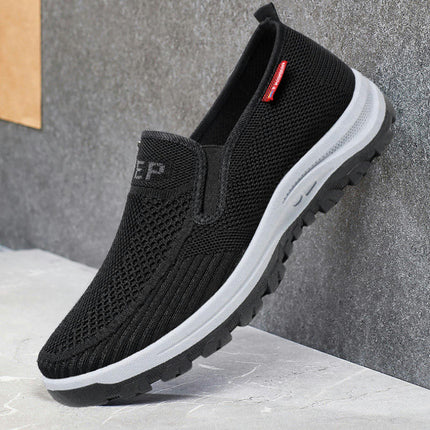 Men's Mesh Breathable Lightweight Non-Slip Outdoor Casual Slip-on Walking Shoes