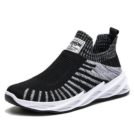 Mens Lightweight Running Casual Walking Sneakers Comfortable Gym Slip On Shoe