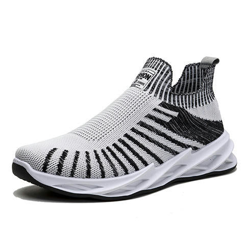 Mens Lightweight Running Casual Walking Sneakers Comfortable Gym Slip On Shoe