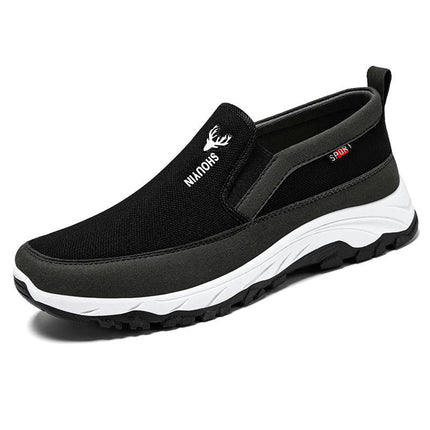 Men's Wide Shoes Slip on Trekking Sneakers Comfortable Walking Shoes with Arch Support