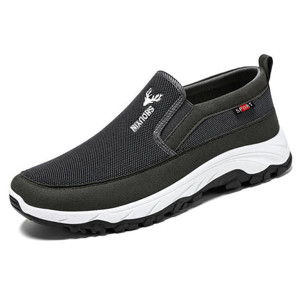 Men's Wide Shoes Slip on Trekking Sneakers Comfortable Walking Shoes with Arch Support