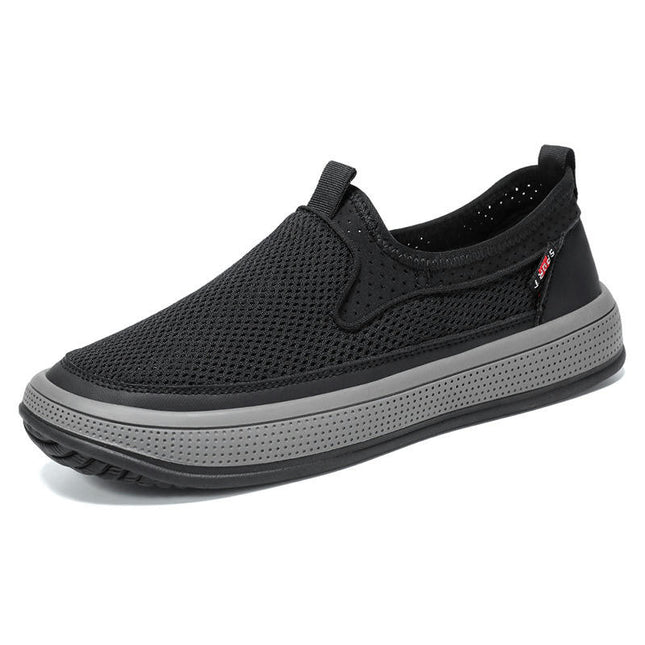 Mens Slip-on Shoes Mesh Breathable Walking Shoes Men's Casual Arch Support Fashion