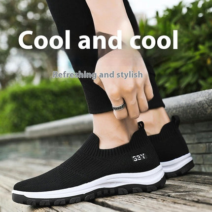 Men's Casual Slip-on Shoes Business Mesh Breathable Walking Shoes Tennis Comfortable Shoes