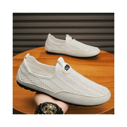 Mens Breathable Slip-on Shoes Casual Mesh for Banquets Work Parties