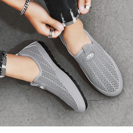 Mens Breathable Slip-on Shoes Casual Mesh for Banquets Work Parties