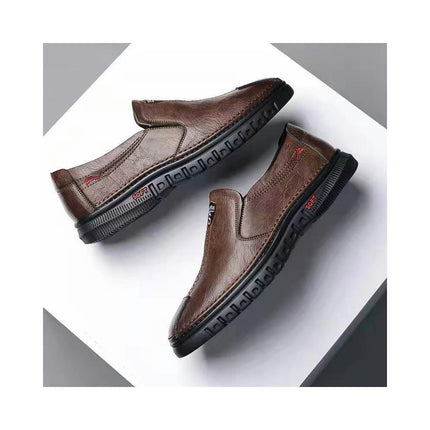 Men's Casual Leather Driving Walking Shoes Comfortable Slip-on Shoes