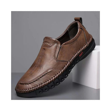 Men's Casual Leather Driving Walking Shoes Comfortable Slip-on Shoes