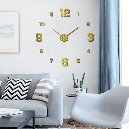 Simple Cover Decorative Clock, Silent Digital Wall Sticker Clock, Creative Self-adhesive Wall Clock