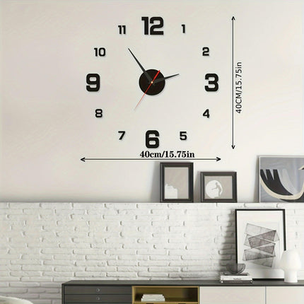 Simple Cover Decorative Clock, Silent Digital Wall Sticker Clock, Creative Self-adhesive Wall Clock