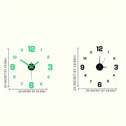 Simple Cover Decorative Clock, Silent Digital Wall Sticker Clock, Creative Self-adhesive Wall Clock