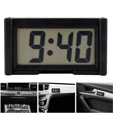 Mini Desktop Clock Car Truck Dashboard Time Self Adhesive Bracket Car Electronic Digital Clock