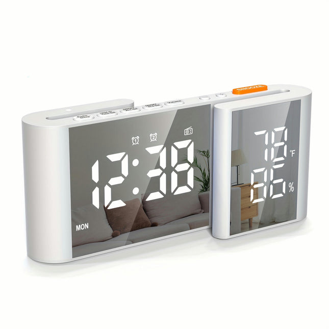 Digital Alarm Clock with Dual S-Shaped LED Display  USB Powered Flat Crown Digital Clock