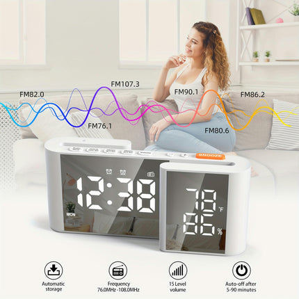 Digital Alarm Clock with Dual S-Shaped LED Display  USB Powered Flat Crown Digital Clock