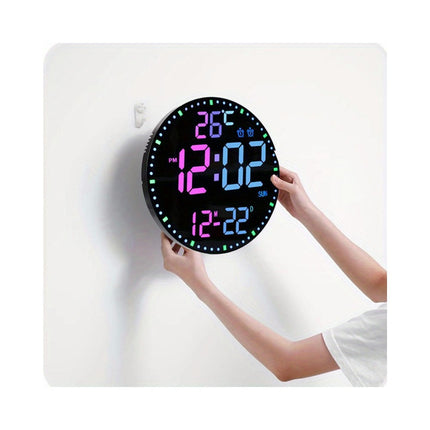 1pc Electronic Clock, Circular LED Mirror Clock 3D Wall Clock, For Home Room Office Decor