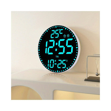 1pc Electronic Clock, Circular LED Mirror Clock 3D Wall Clock, For Home Room Office Decor