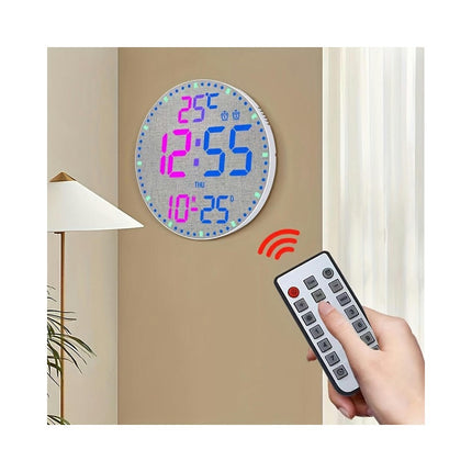 1pc Electronic Clock, Circular LED Mirror Clock 3D Wall Clock, For Home Room Office Decor