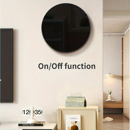 1pc Electronic Clock, Circular LED Mirror Clock 3D Wall Clock, For Home Room Office Decor