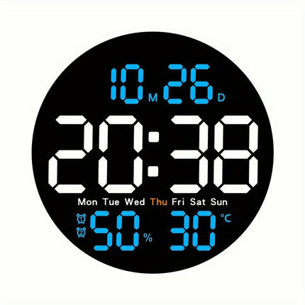 1pcs Electric Digital Color Adjustable Count Up/Down Remote Table Wall LED Clock With Temperature