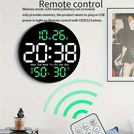 1pcs Electric Digital Color Adjustable Count Up/Down Remote Table Wall LED Clock With Temperature