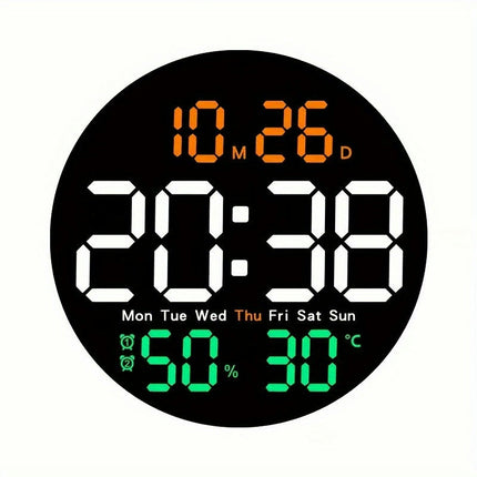 1pcs Electric Digital Color Adjustable Count Up/Down Remote Table Wall LED Clock With Temperature