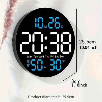 1pcs Electric Digital Color Adjustable Count Up/Down Remote Table Wall LED Clock With Temperature