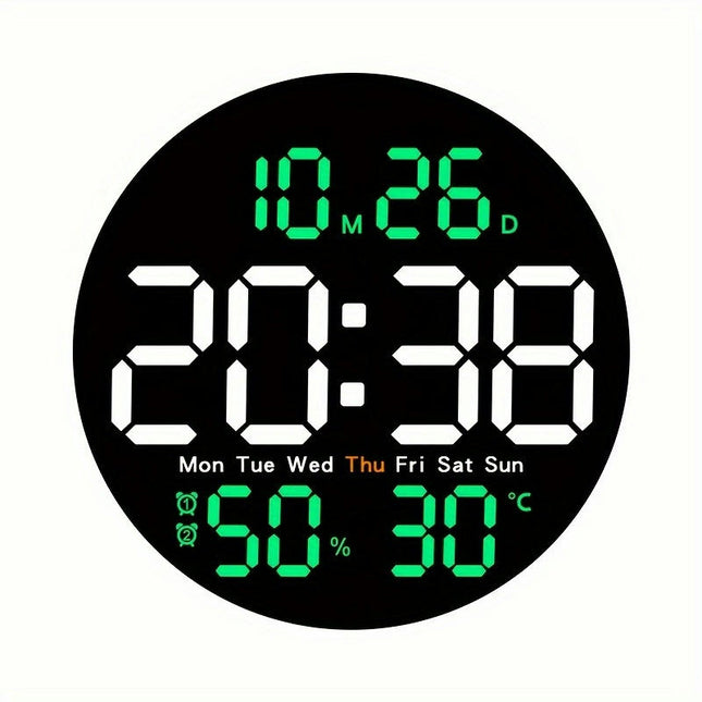 1pcs Electric Digital Color Adjustable Count Up/Down Remote Table Wall LED Clock With Temperature