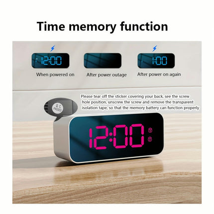 1pc RGB Color Screen Digital Alarm Clock with Dual Alarm, Snooze & Voice Control Alarm, USB Charging