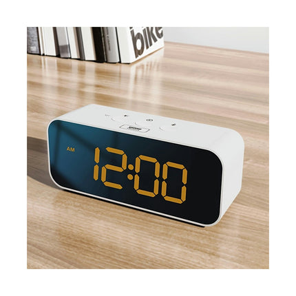 1pc RGB Color Screen Digital Alarm Clock with Dual Alarm, Snooze & Voice Control Alarm, USB Charging