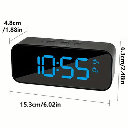 1pc RGB Color Screen Digital Alarm Clock with Dual Alarm, Snooze & Voice Control Alarm, USB Charging