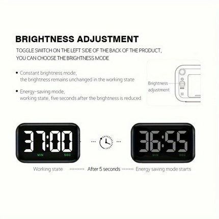 Adjustable Brightness LED Alarm Clock - Energy-Saving, Zero Radiation for Home & Kitchen Decor