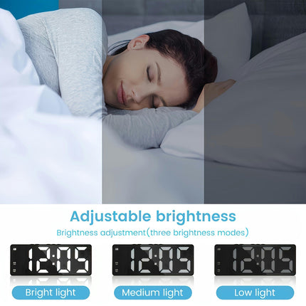 Modern LED Digital Alarm Clock with Temperature Display  Brightness USB Powered for Bedroom Decor